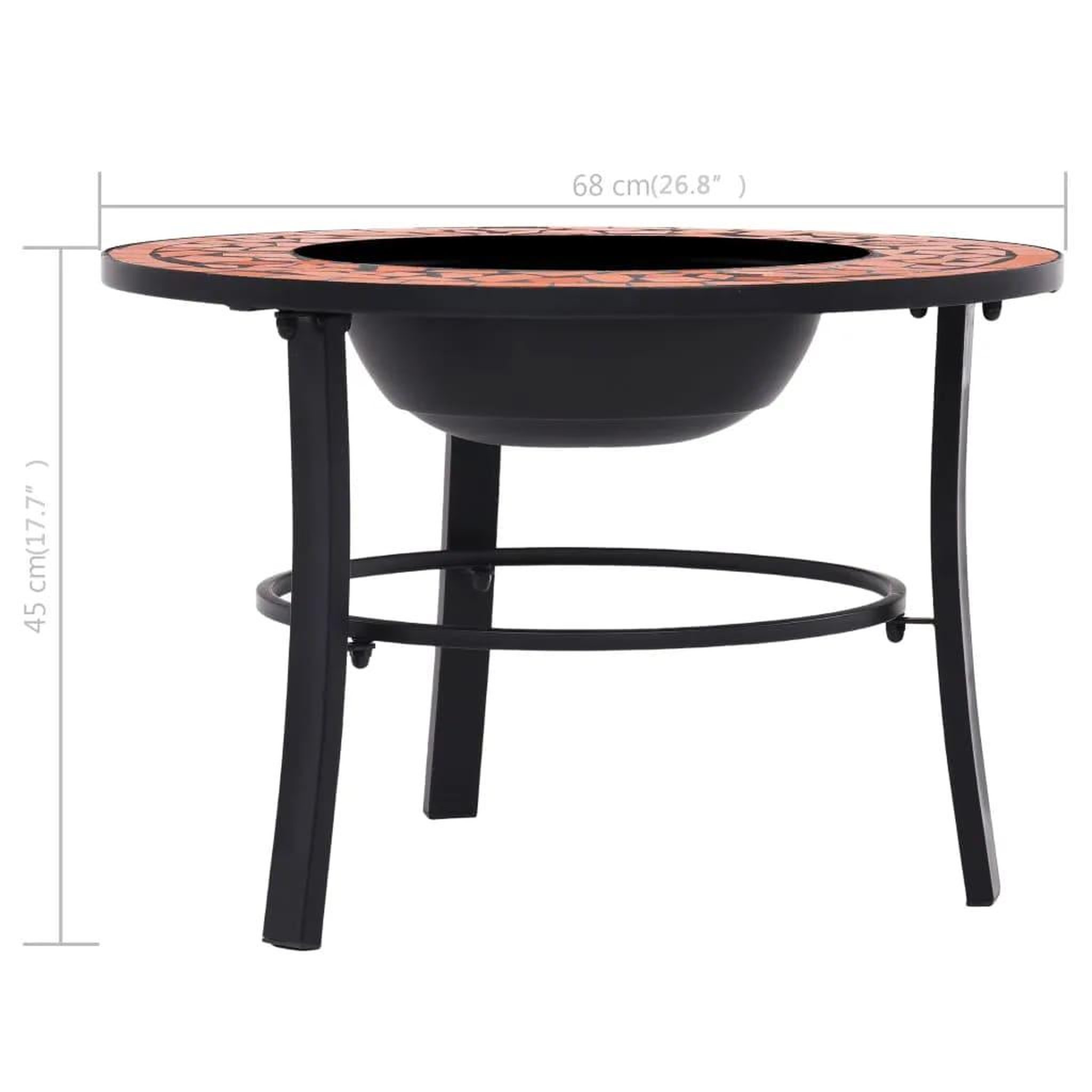 Voir la diapositive 6 : VIDAXL Foyer mosaïque Terre cuite 68 cm Ceramique