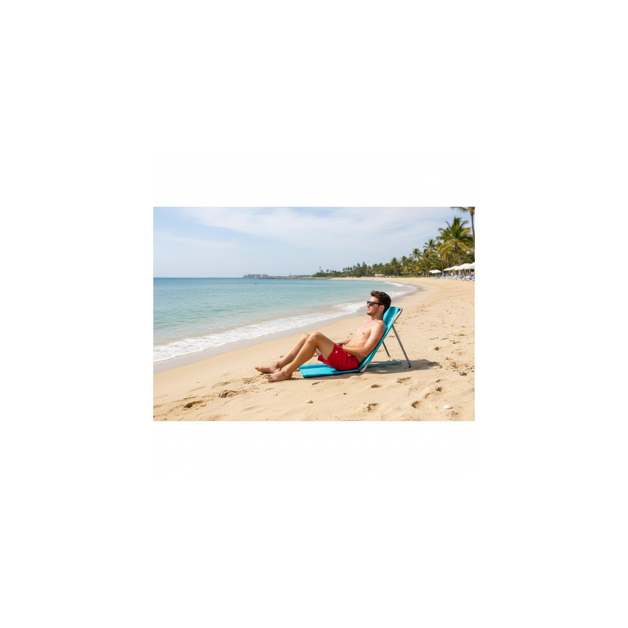 Voir la diapositive 3 : O'Beach Chaise dossier de plage pliable - O'Beach - Dimensions : 163 x 45 x 44 cm