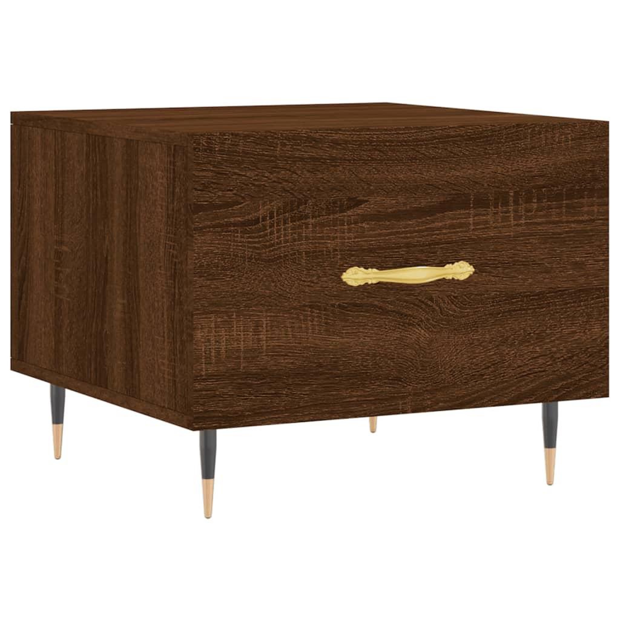 Voir la diapositive 2 : VIDAXL Table basse Chene marron 50x50x40 cm Bois d'ingenierie
