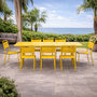 Voir la diapositive 5 : CONCEPT USINE Ensemble table de jardin 200 cm et 8 chaises jaune BERGAME
