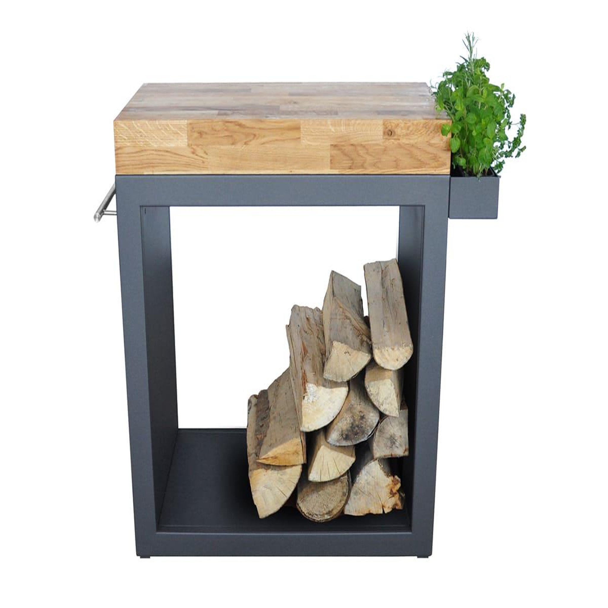 Voir la diapositive 6 : ARTISS DESIGN Meuble multifonction graphite avec tablette bois 80 x 45 x 91 cm - artiss