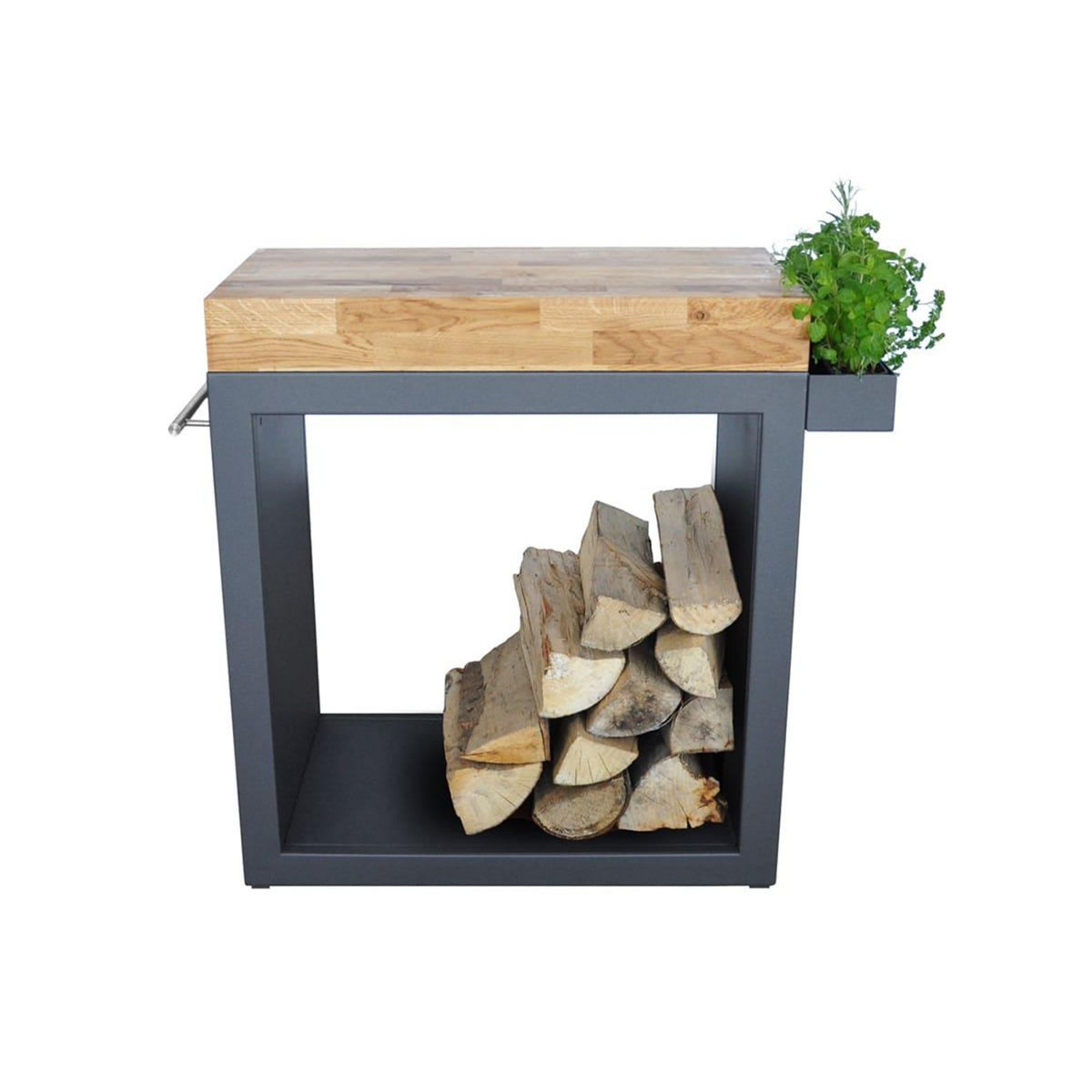 ARTISS DESIGN Meuble multifonction graphite avec tablette bois 80 x 45 x 91 cm - Artiss