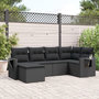 Voir la diapositive 1 : VIDAXL Salon de jardin 6 pcs avec coussins noir resine tressee