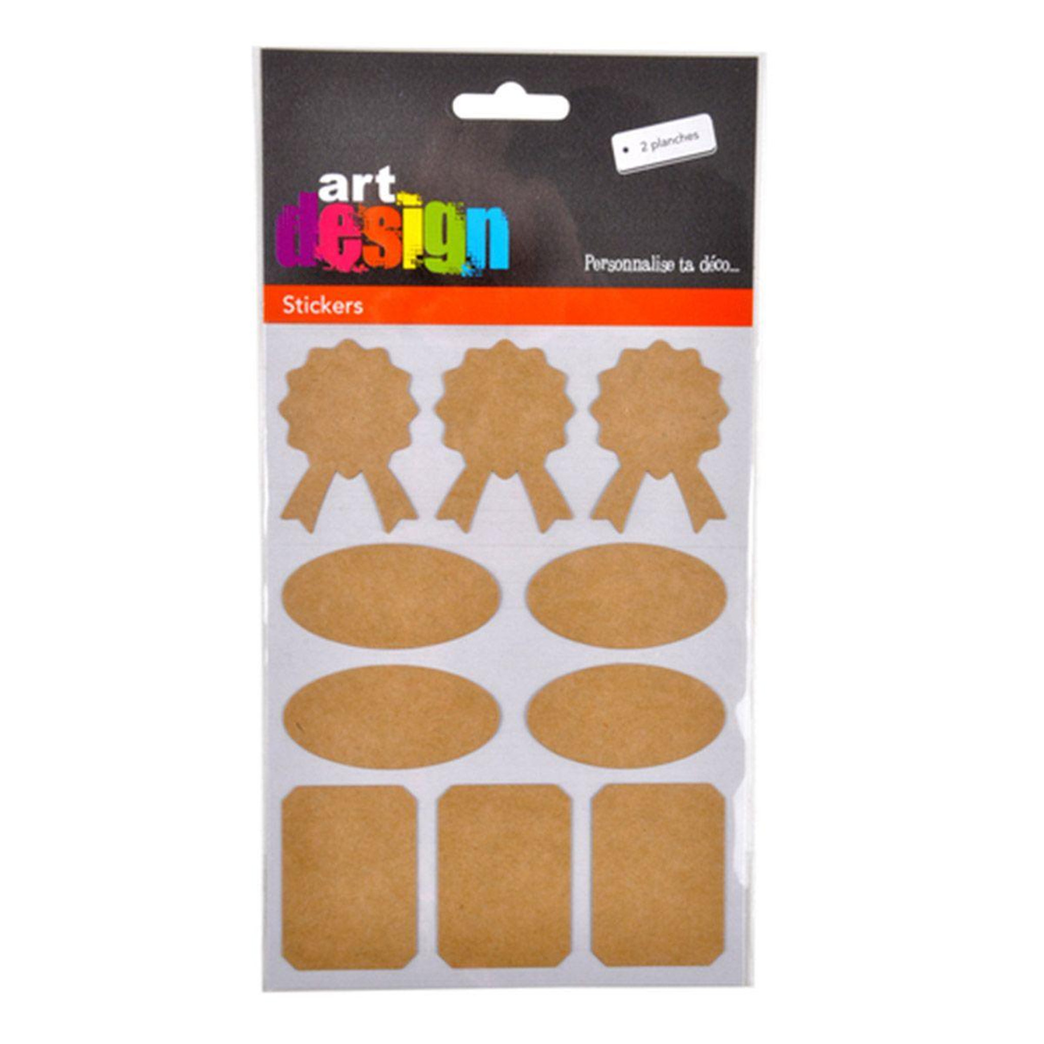 Voir la diapositive 2 : HOMEA Lot de 20 stickers déco  kraft  13x18cm naturel
