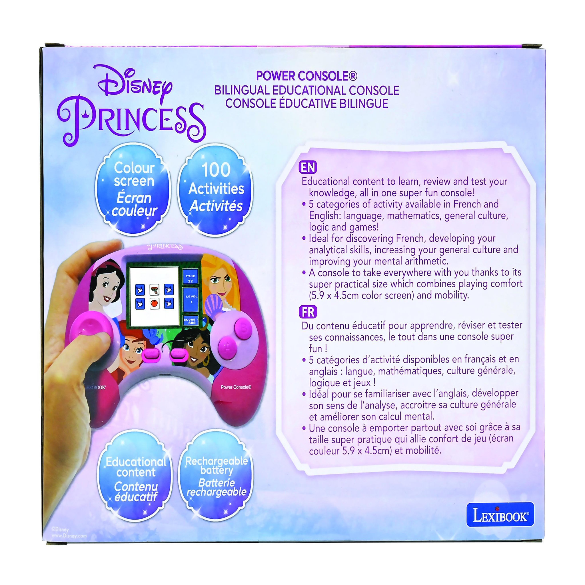 Voir la diapositive 4 : Lexibook Console de jeux Bilingue Disney Princesses (FR/EN)