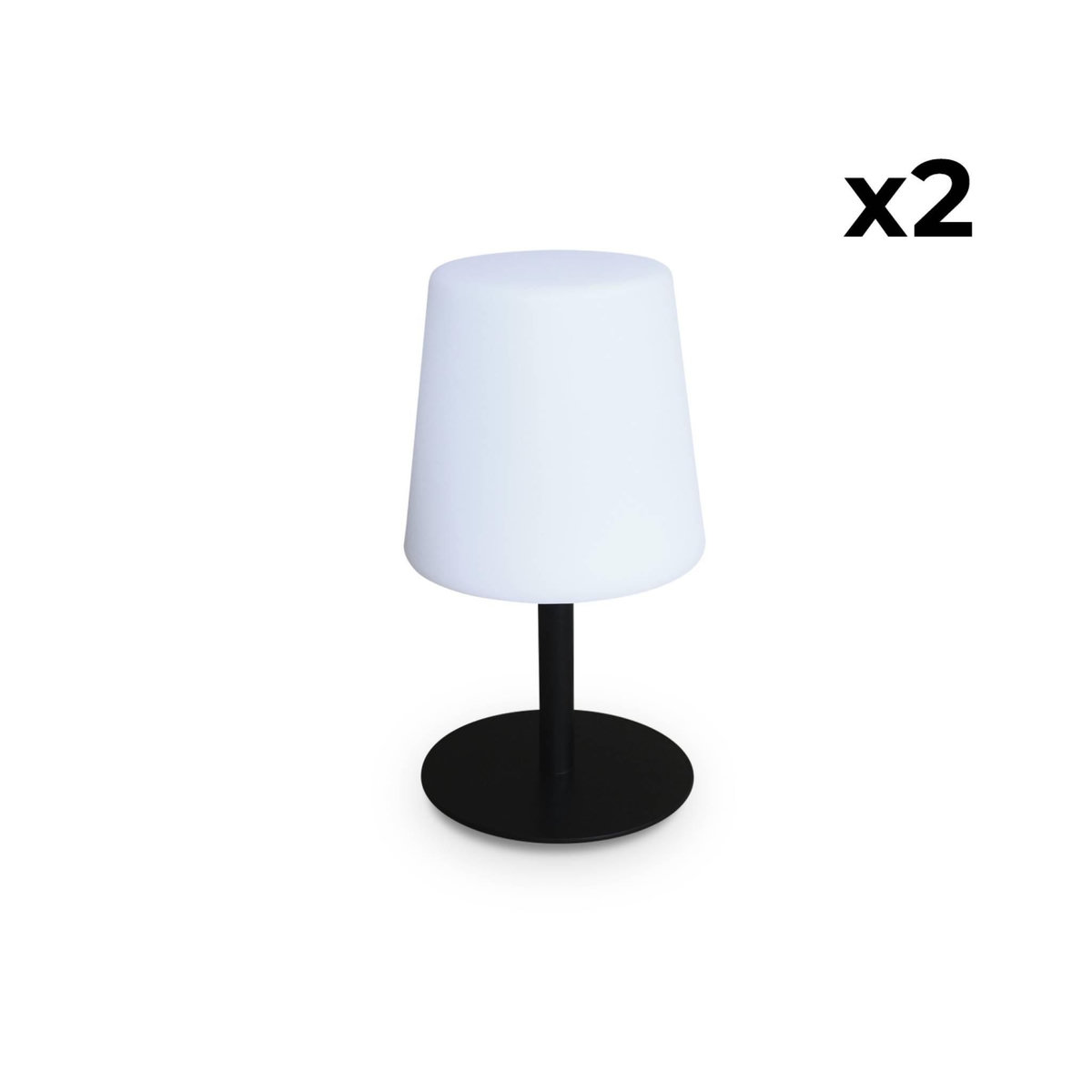 SWEEEK LAMPADA S COLOR - Lot de 2 lampes de table LED de 28cm noire - Lampes de table décorative lumineuse. Ø 16cm