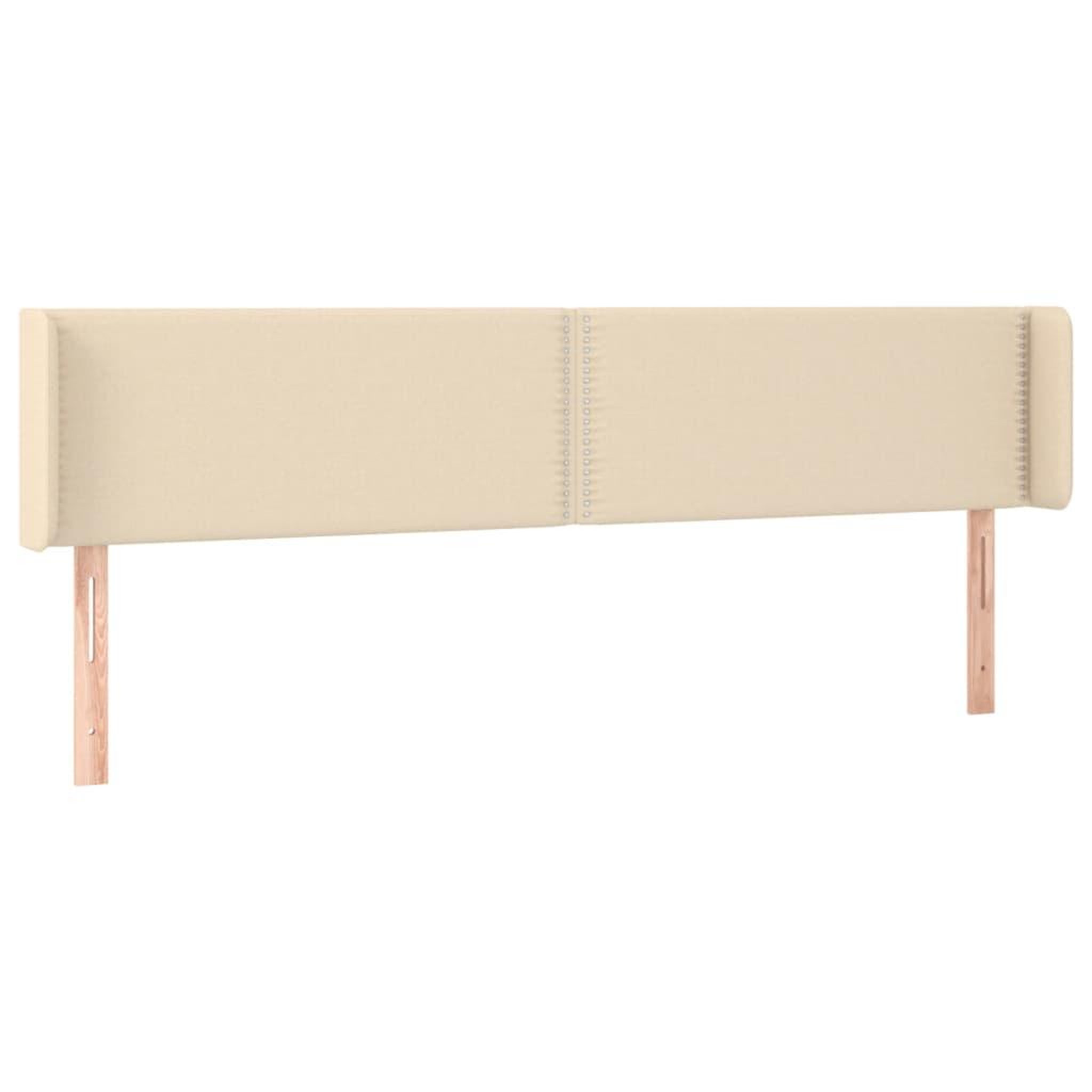 Voir la diapositive 2 : VIDAXL Tete de lit avec oreilles Creme 203x16x78/88 cm Tissu