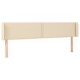 Voir la diapositive 2 : VIDAXL Tete de lit avec oreilles Creme 203x16x78/88 cm Tissu