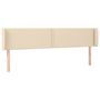 Voir la diapositive 2 : VIDAXL Tete de lit avec oreilles Creme 203x16x78/88 cm Tissu