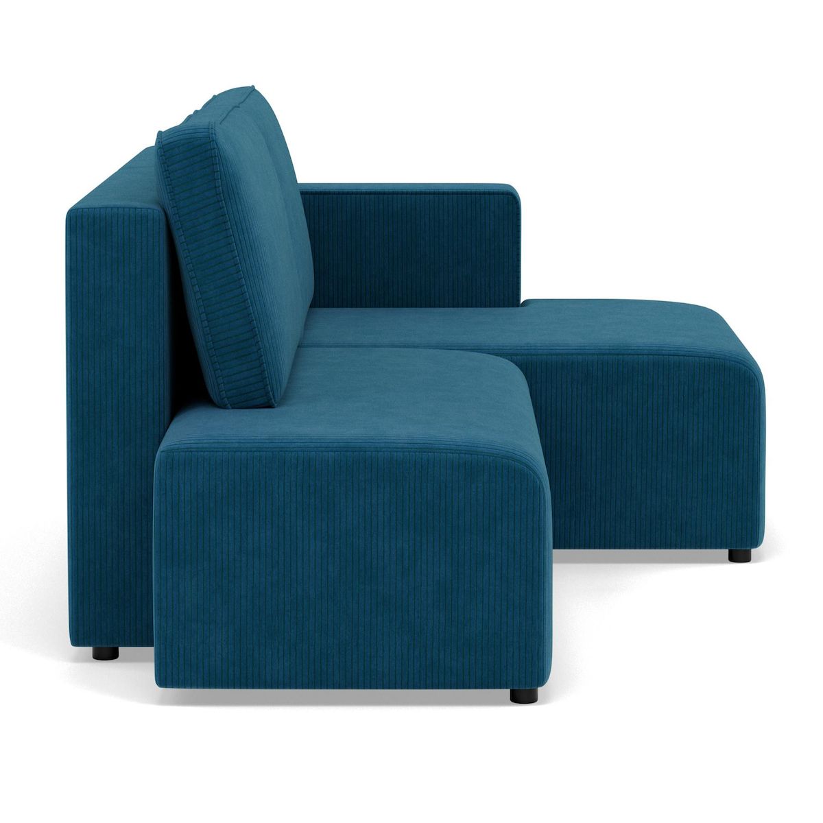 BEST MOBILIER Topaze - canapé d'angle droit 4 places convertible avec coffre en velours côtelé