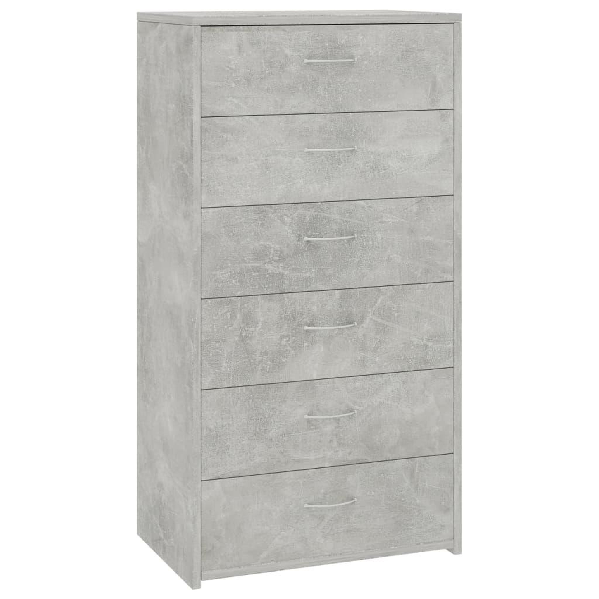 Voir la diapositive 2 : VIDAXL Buffet avec 6 tiroirs Gris beton 50x34x96 cm Bois d'ingenierie