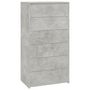 Voir la diapositive 2 : VIDAXL Buffet avec 6 tiroirs Gris beton 50x34x96 cm Bois d'ingenierie