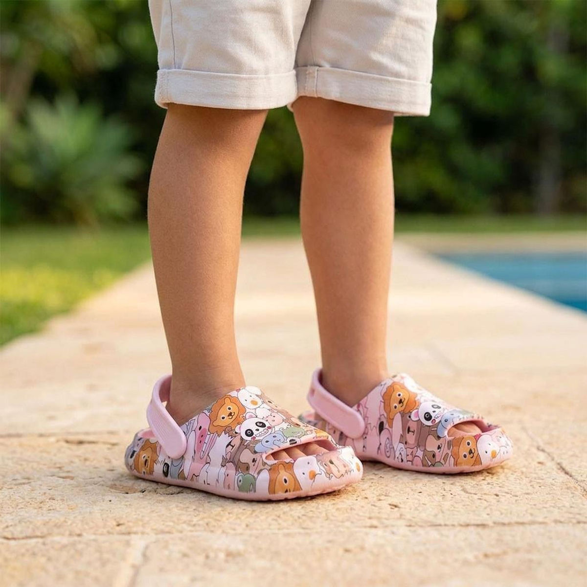 OZABI OZABI Pack 2 Paires Sabots Enfant - Imprimé Animaux Kawaii - Lanière Pivotante