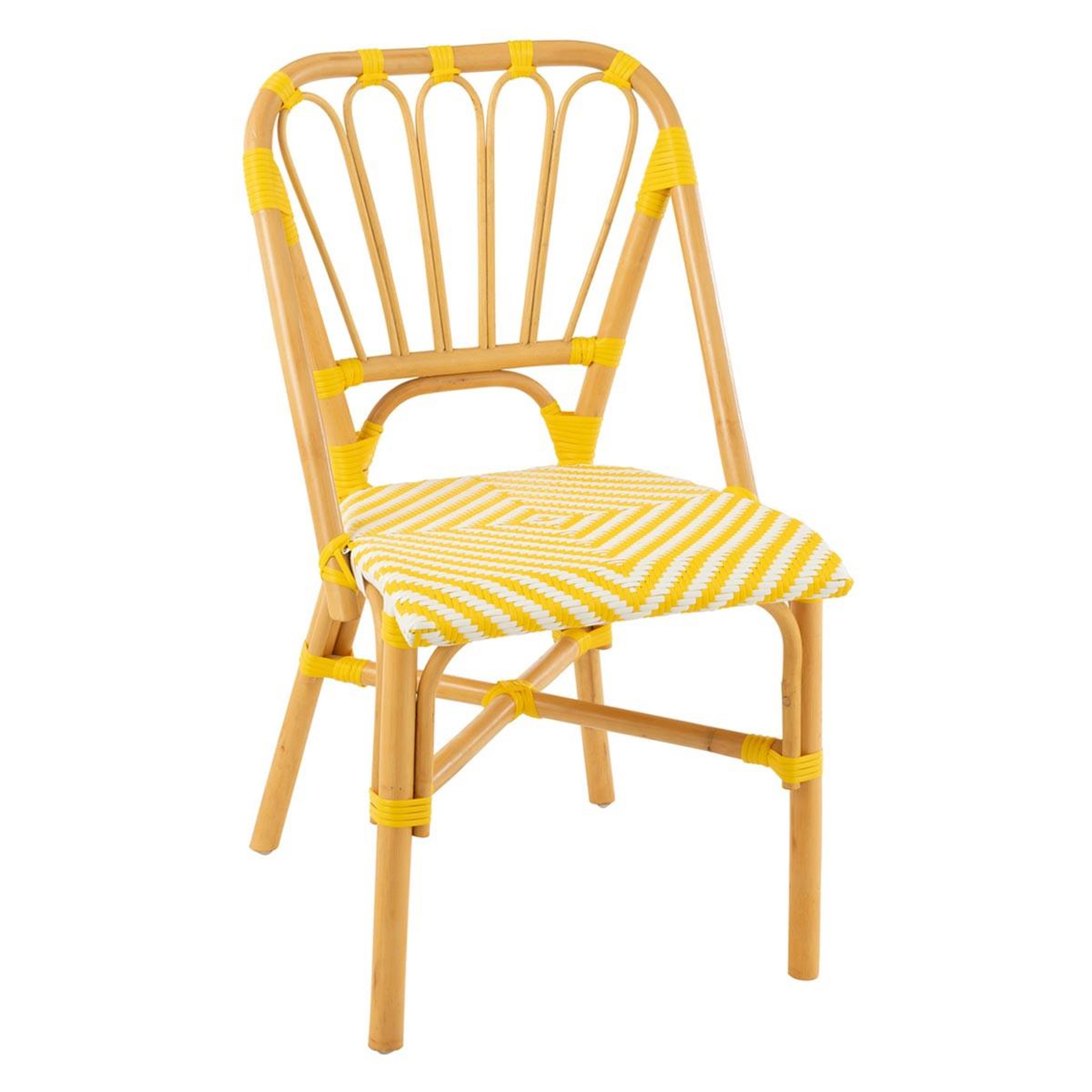 J-LINE Chaise en rotin  danial  85cm jaune