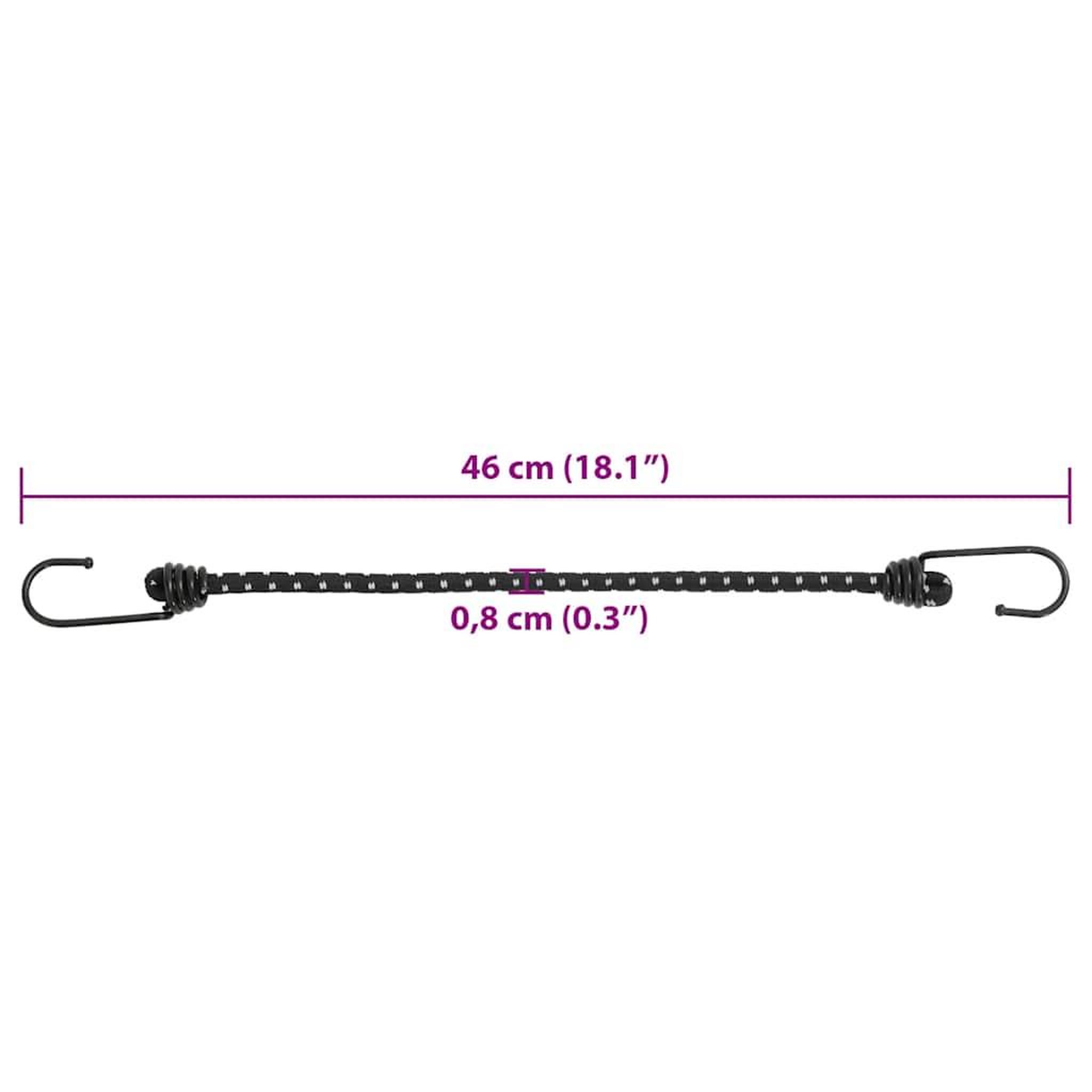 Voir la diapositive 6 : VIDAXL Cordes elastiques avec bandes reflechissantes et crochets 25pcs
