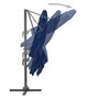 Voir la diapositive 4 : VIDAXL Parasol de jardin en porte-a-faux et mat en aluminium bleu azur