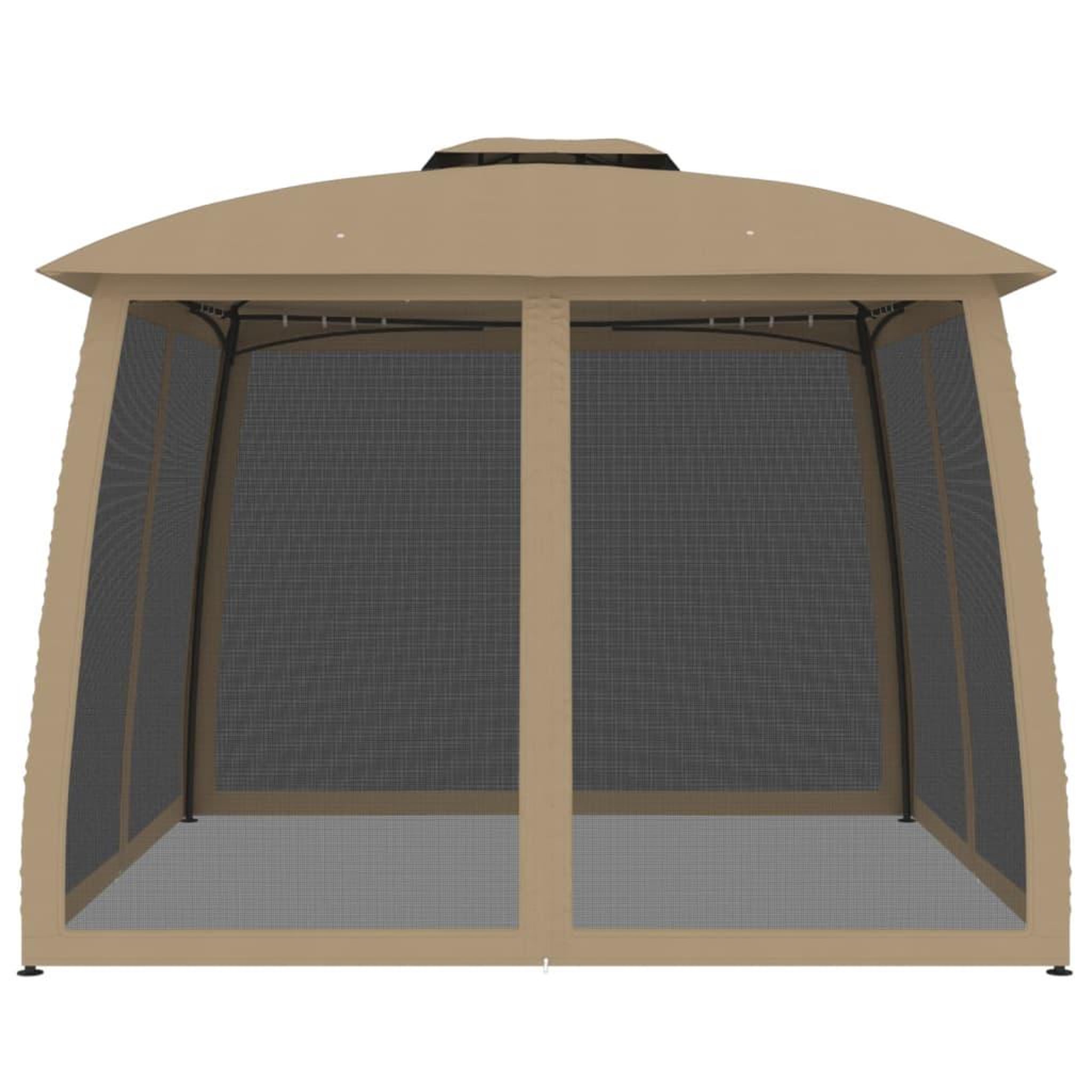 Voir la diapositive 3 : VIDAXL Tonnelle avec double toit et parois en filet taupe acier