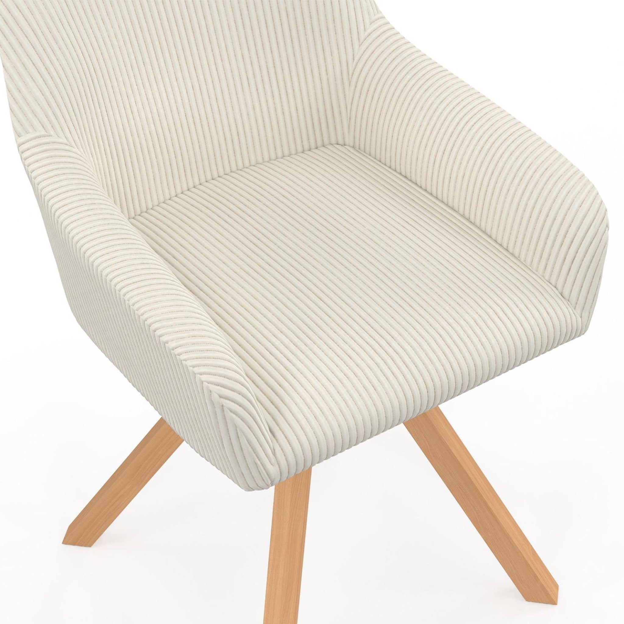 Voir la diapositive 6 : ID MARKET Lot de 2 chaises pivotantes 360° de salle à manger, fauteuils de table jany en velours côtelé beige