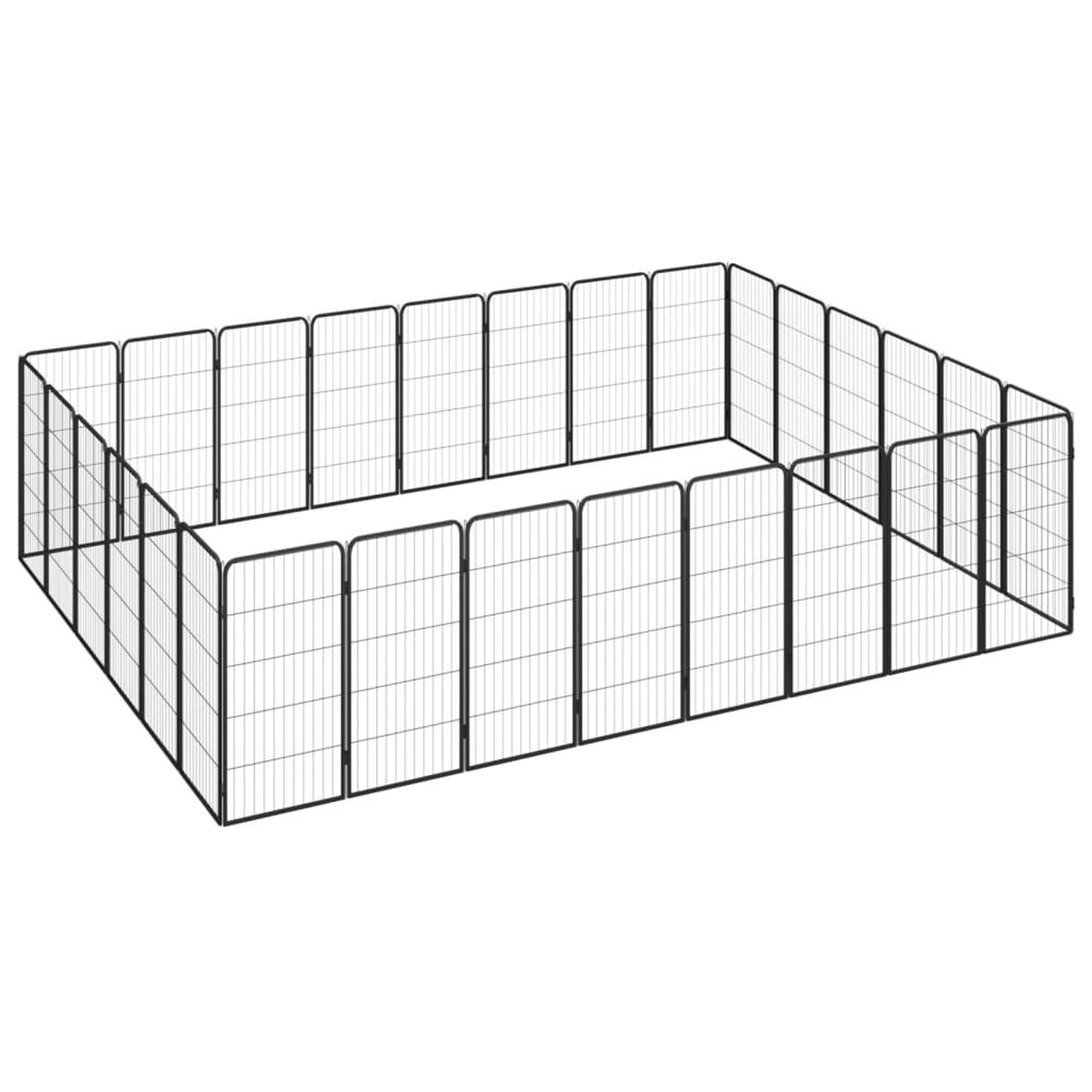 VIDAXL Parc pour chien 28panneaux Noir 50x100cm Acier enduit de poudre