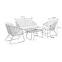 Voir la diapositive 6 : SWEEEK Salon de jardin métal et résine plastique effet corde, 4 places