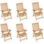 Voir la diapositive 2 : VIDAXL Chaises de jardin lot de 6 avec coussins beige Bois teck massif