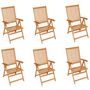 Voir la diapositive 2 : VIDAXL Chaises de jardin lot de 6 avec coussins beige Bois teck massif