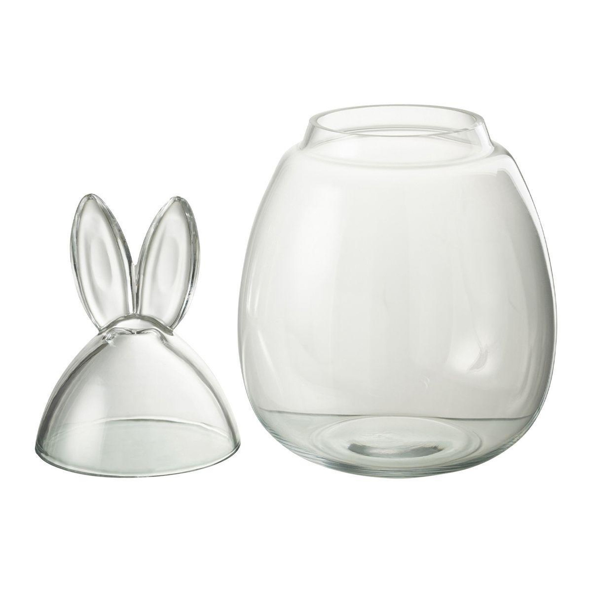 Voir la diapositive 2 : J-LINE Bocal Design en Verre  Lapin  39cm Transparent