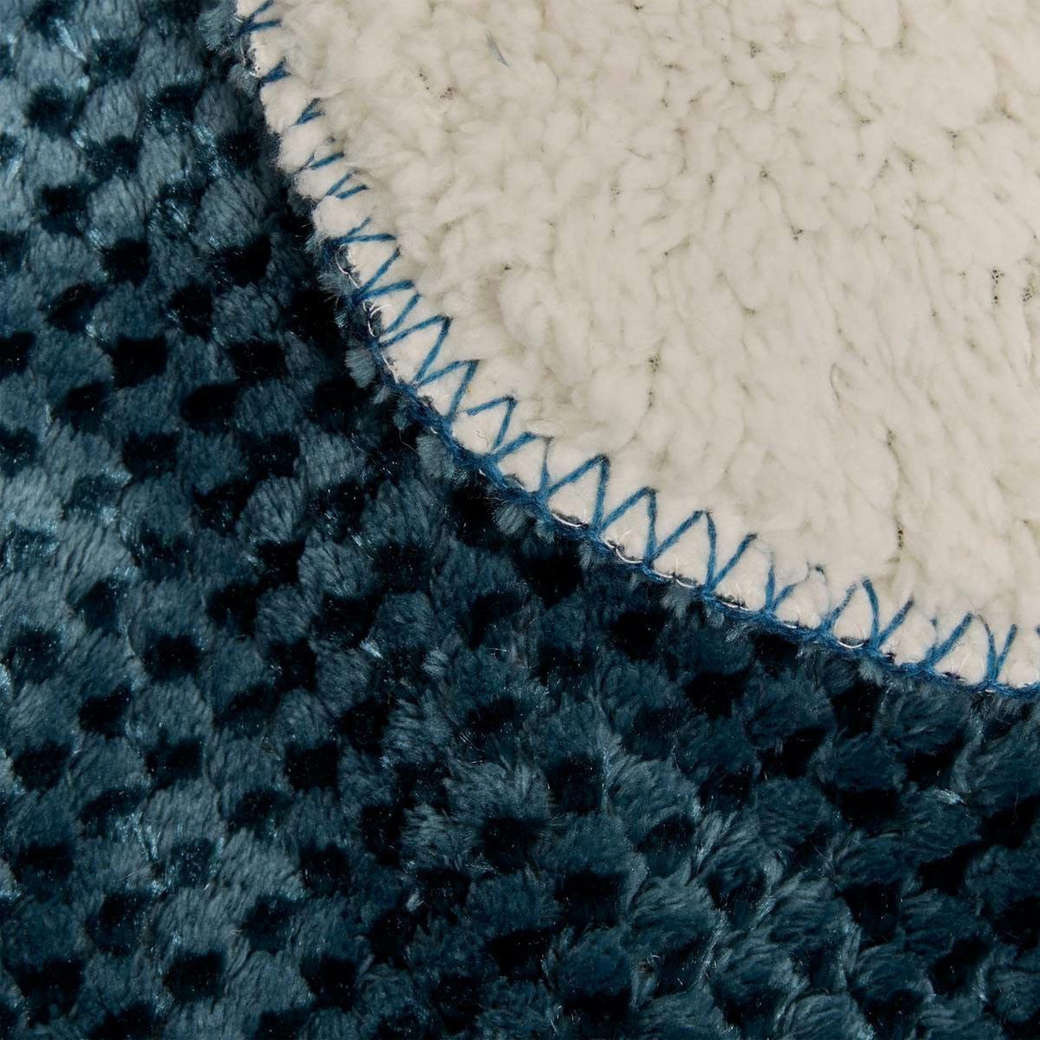 Voir la diapositive 2 : ATMOSPHERA Plaid sherpa en flanelle  lyno  130x170cm bleu