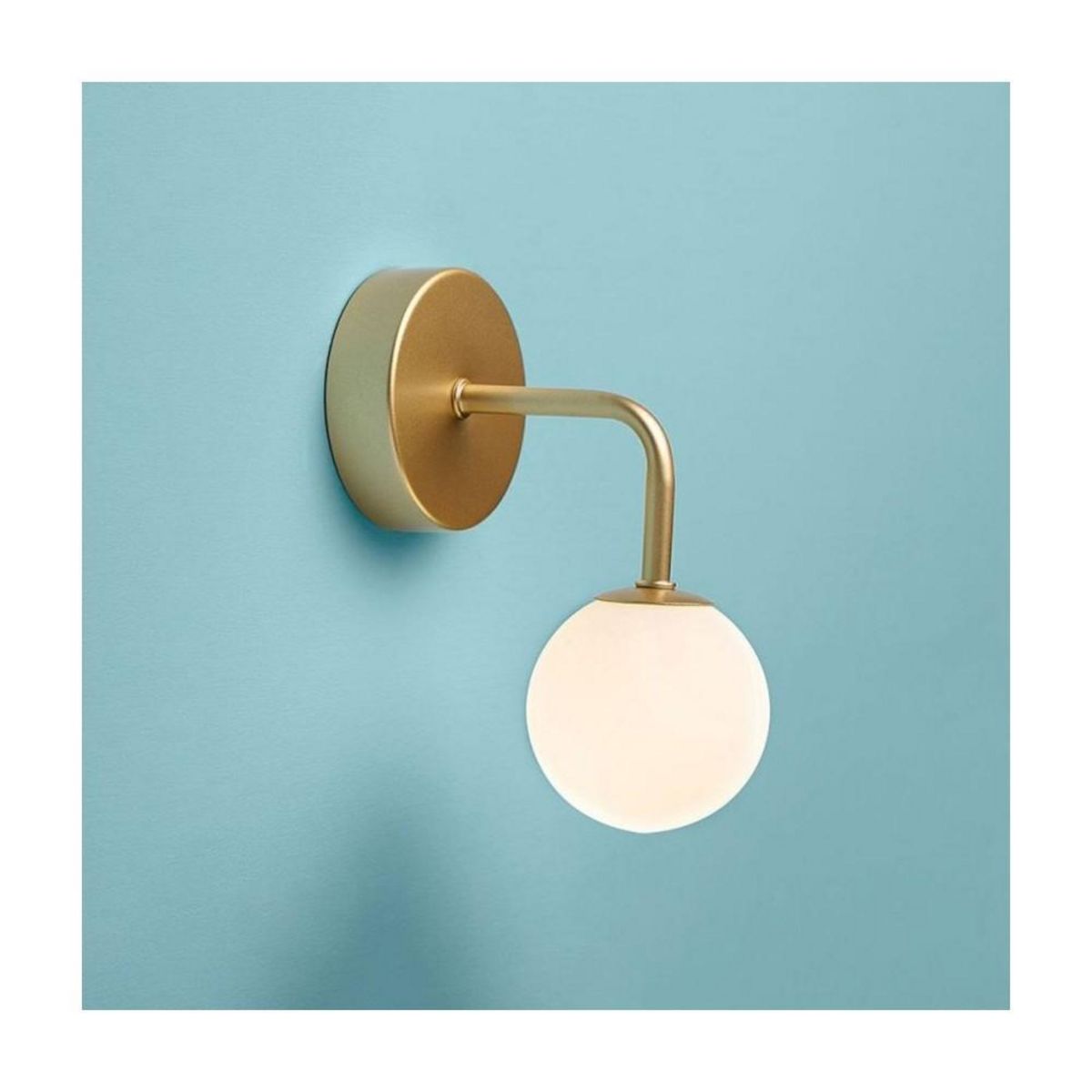 OSTARIA Applique patère 1 abat-jour métal doré et verre