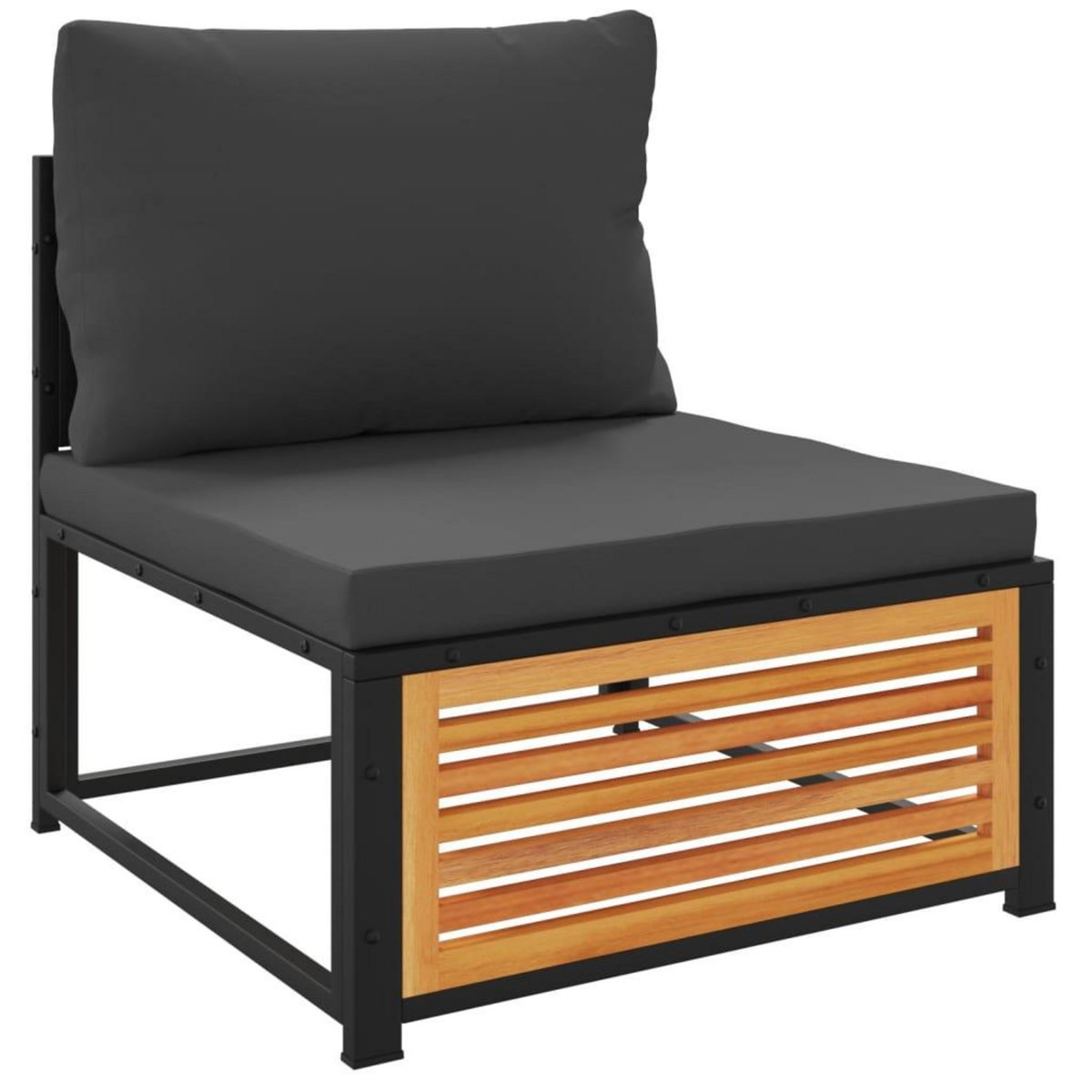 VIDAXL Salon de jardin avec coussins 7 pcs bois massif d'acacia