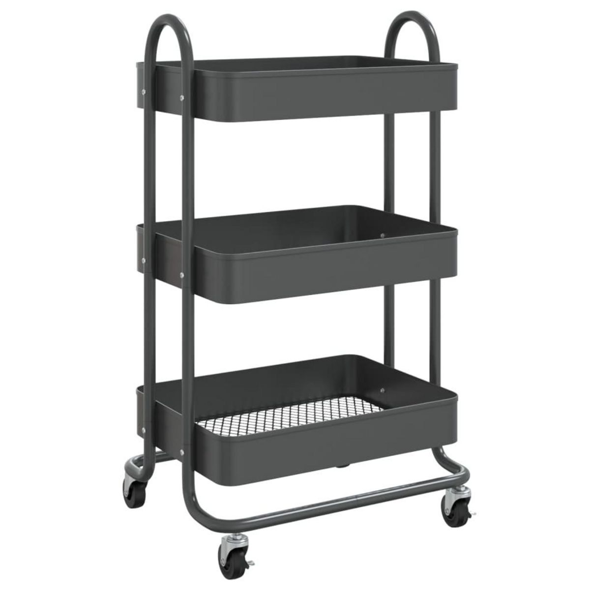 VIDAXL Chariot a 3 niveaux Anthracite 43x34x79 cm Acier