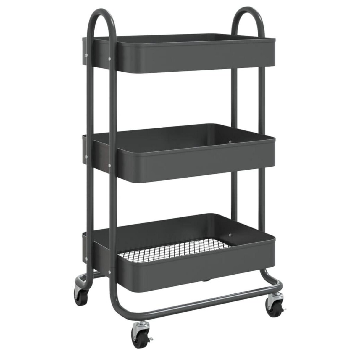 VIDAXL Chariot a 3 niveaux Anthracite 43x34x79 cm Acier