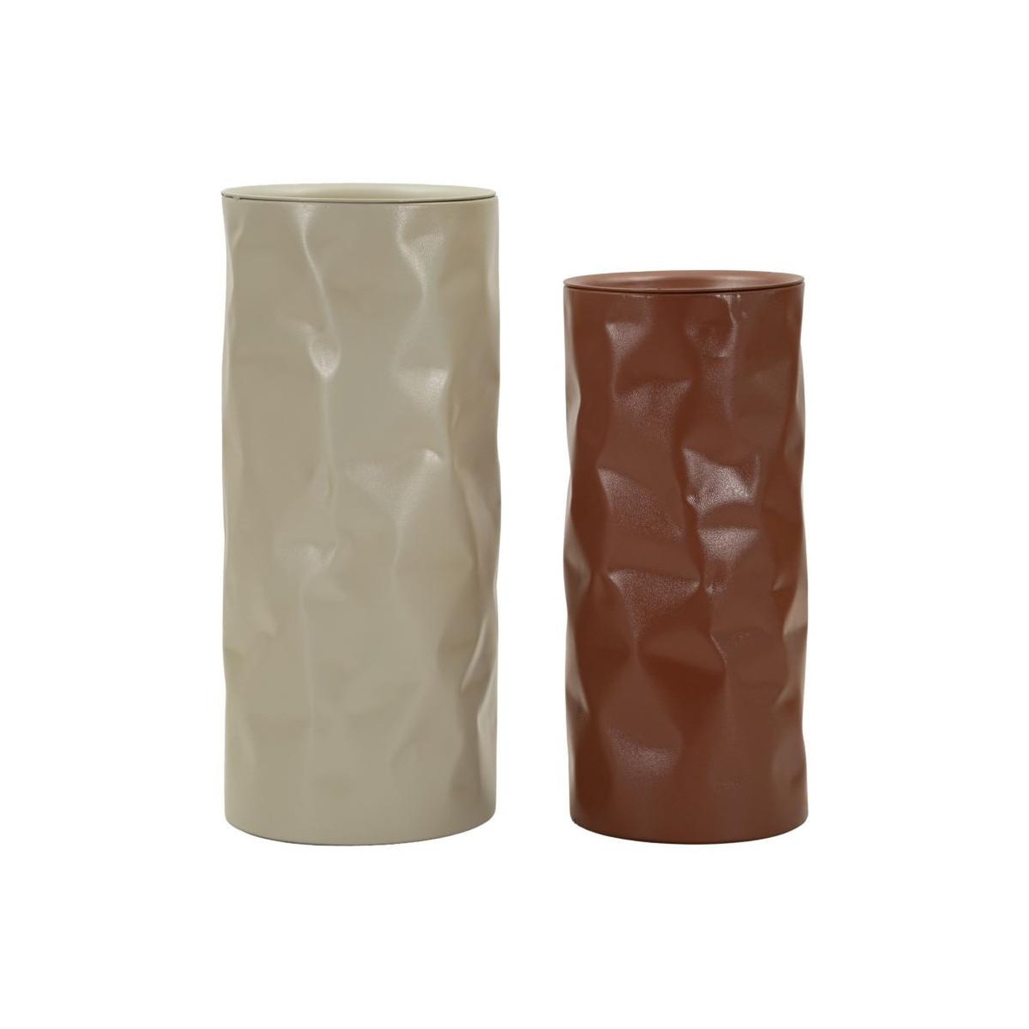 Paris Prix Lot de 2 tables d'appoint  norimberga  70cm rouge & beige