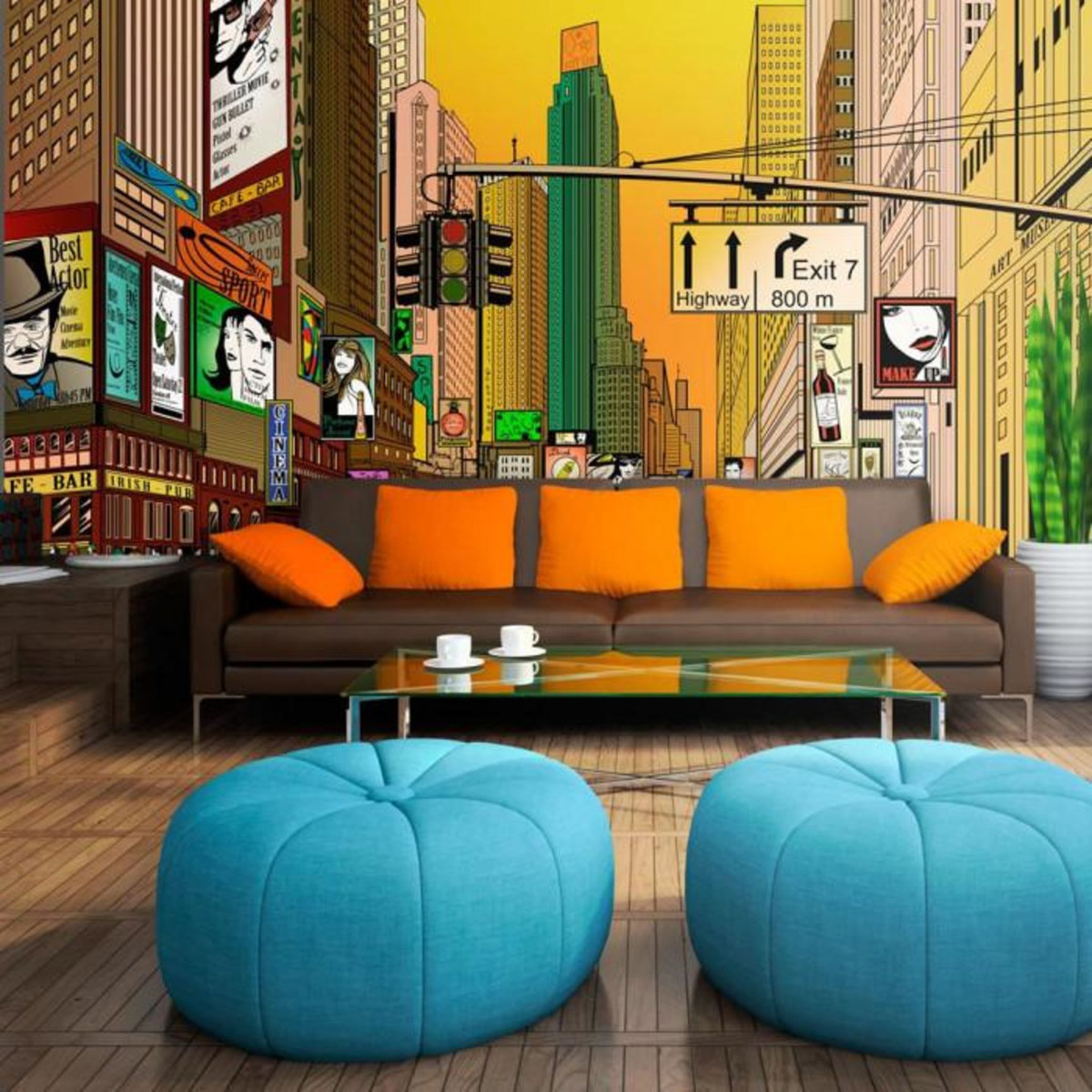 Paris Prix Papier Peint  Ville Animée NY II  270x450cm