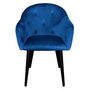 Voir la diapositive 2 : Paris Prix Fauteuil Design en Velours  Glany  81cm Bleu