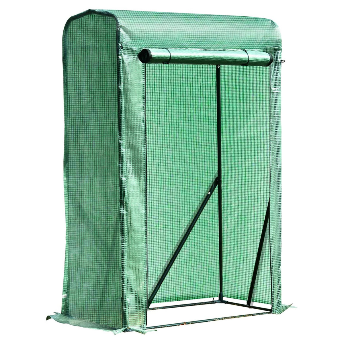 OUTSUNNY Serre de jardin serre à tomates anti-UV dim. 100L x 50l x 150H cm porte zipée déroulante acier PE vert