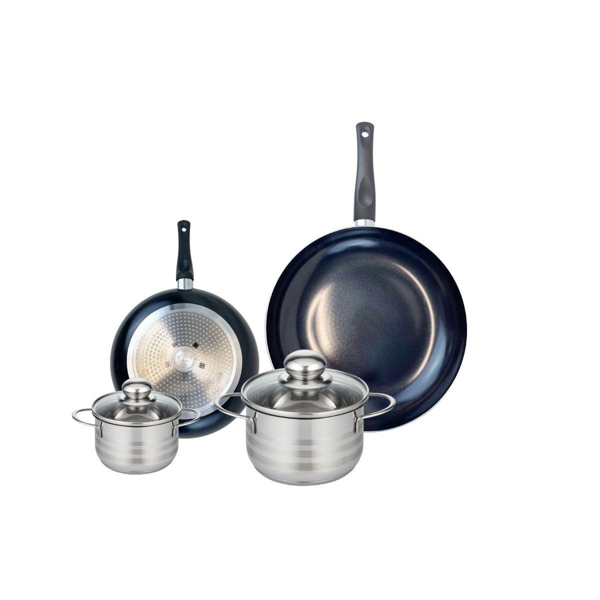 ELO Ensemble de 2 poêles de cuisson 20 et 28 cm et 2 faitouts 12 et 16 cm elo prima brillant