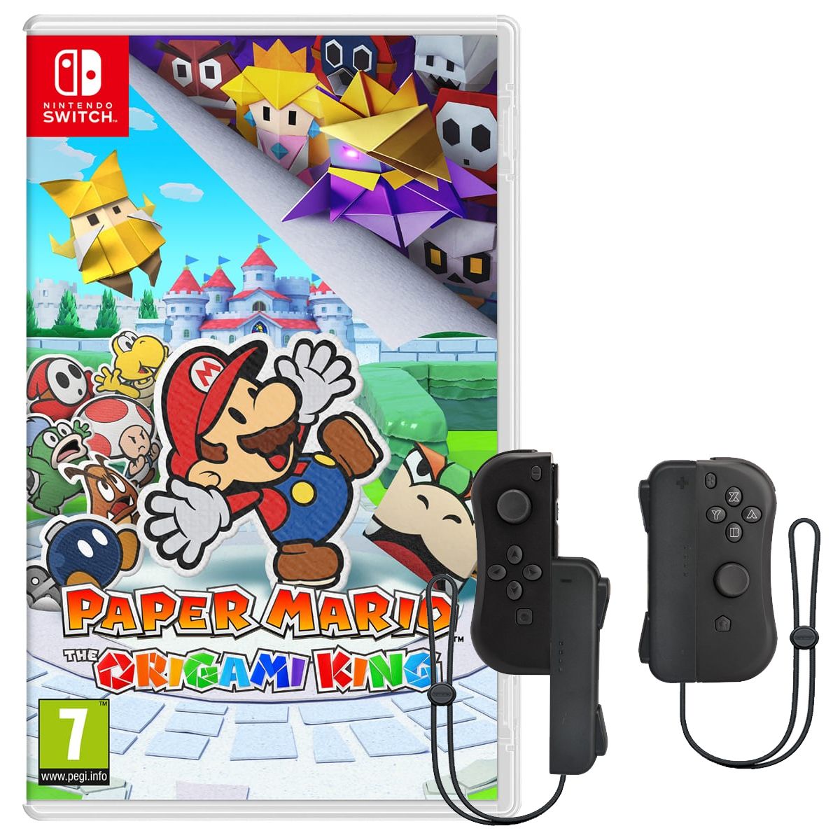 NINTENDO EXCLU WEB Manette iiCon Noire + Paper Mario: The Origami King Nintendo Switch