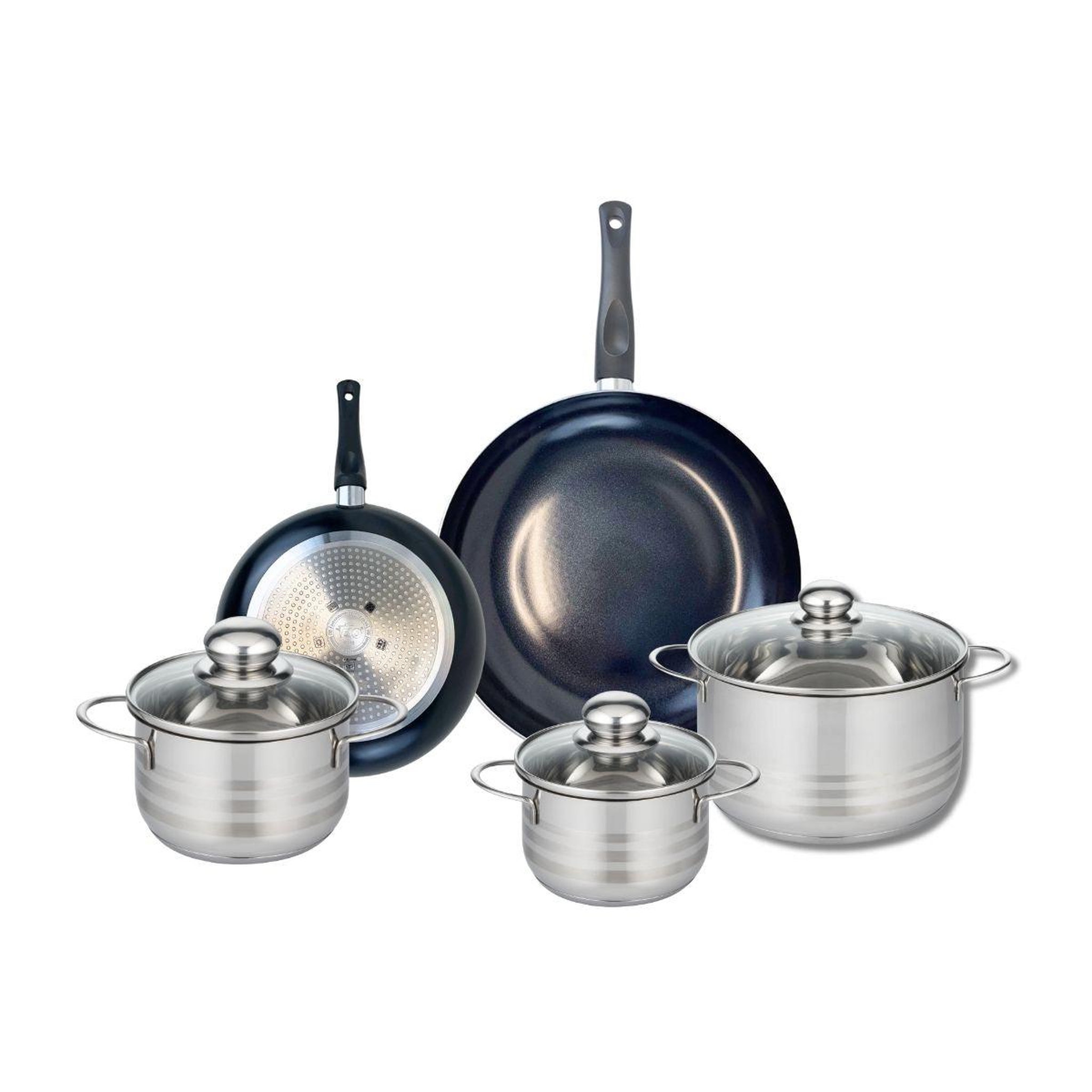 ELO Ensemble de 2 poêles de cuisson 20 et 28 cm et 3 faitouts 14, 16 et 20 cm elo prima brillant