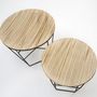 Voir la diapositive 2 : VS VENTA-STOCK Set de 2 Tables Basses Tokio,Plateau en placage de Bois Naturel et Structure en métal