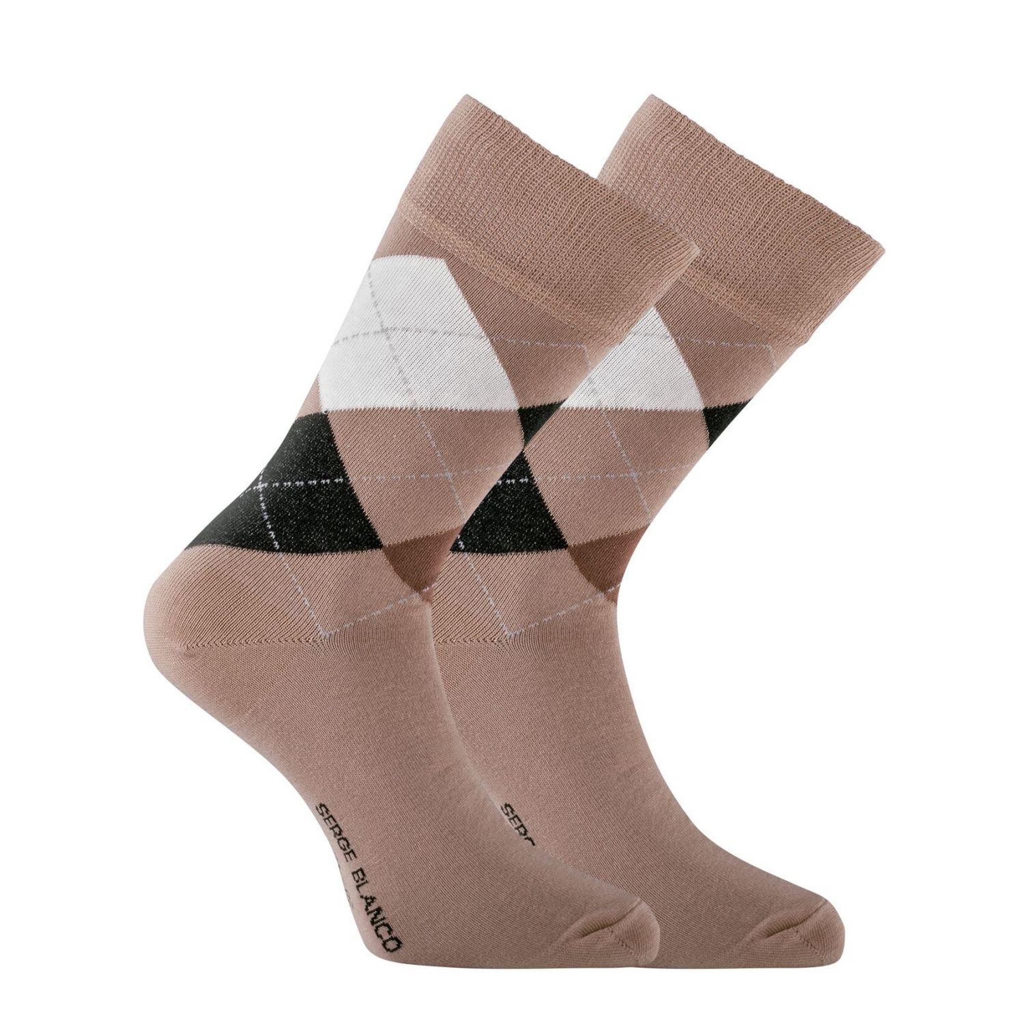 Voir la diapositive 4 : SERGE BLANCO Lot de 6 paires de chaussettes de ville Serge Blanco Losange