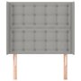 Voir la diapositive 3 : VIDAXL Tete de lit avec oreilles Gris clair 103x16x118/128 cm Tissu