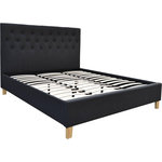 Habitat et Jardin Lit  Emmy  - 180 x 200 cm - Gris foncé