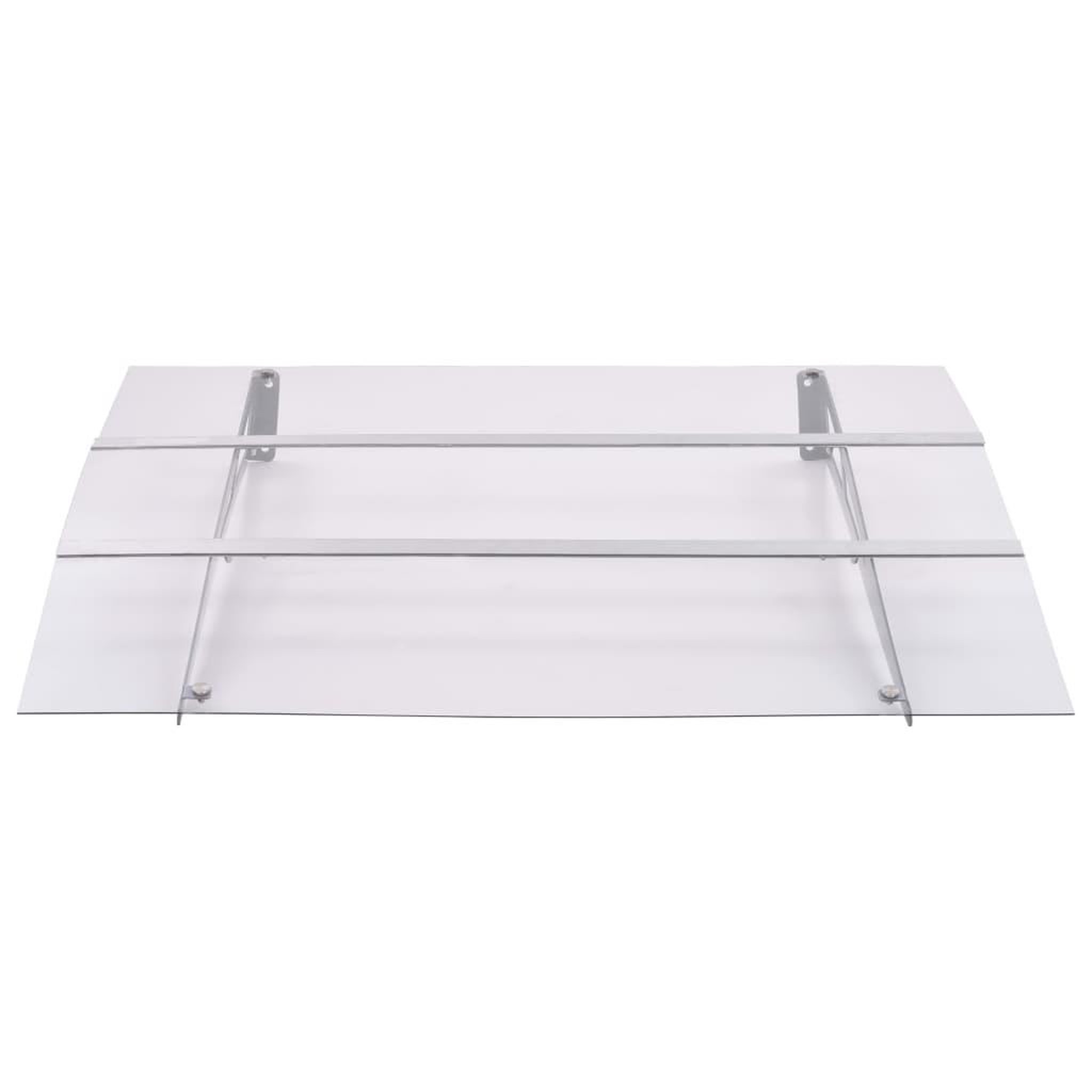 Voir la diapositive 2 : VIDAXL Auvent de porte argente et transparent 120x90 cm polycarbonate
