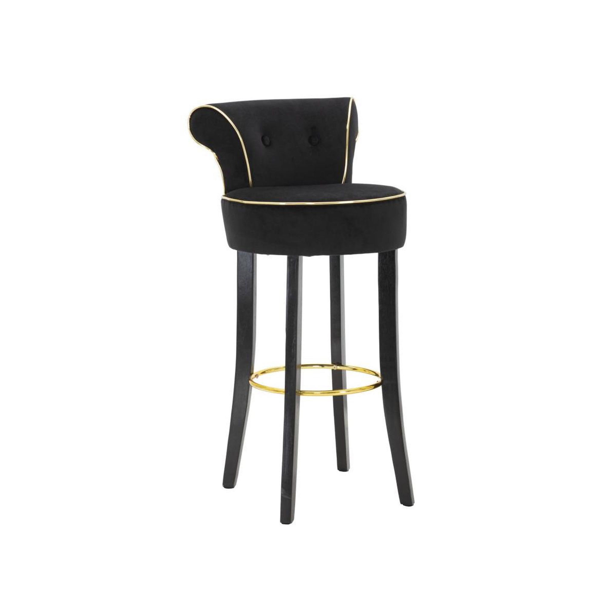 Paris Prix Tabouret de bar en velours  luxy  96cm noir