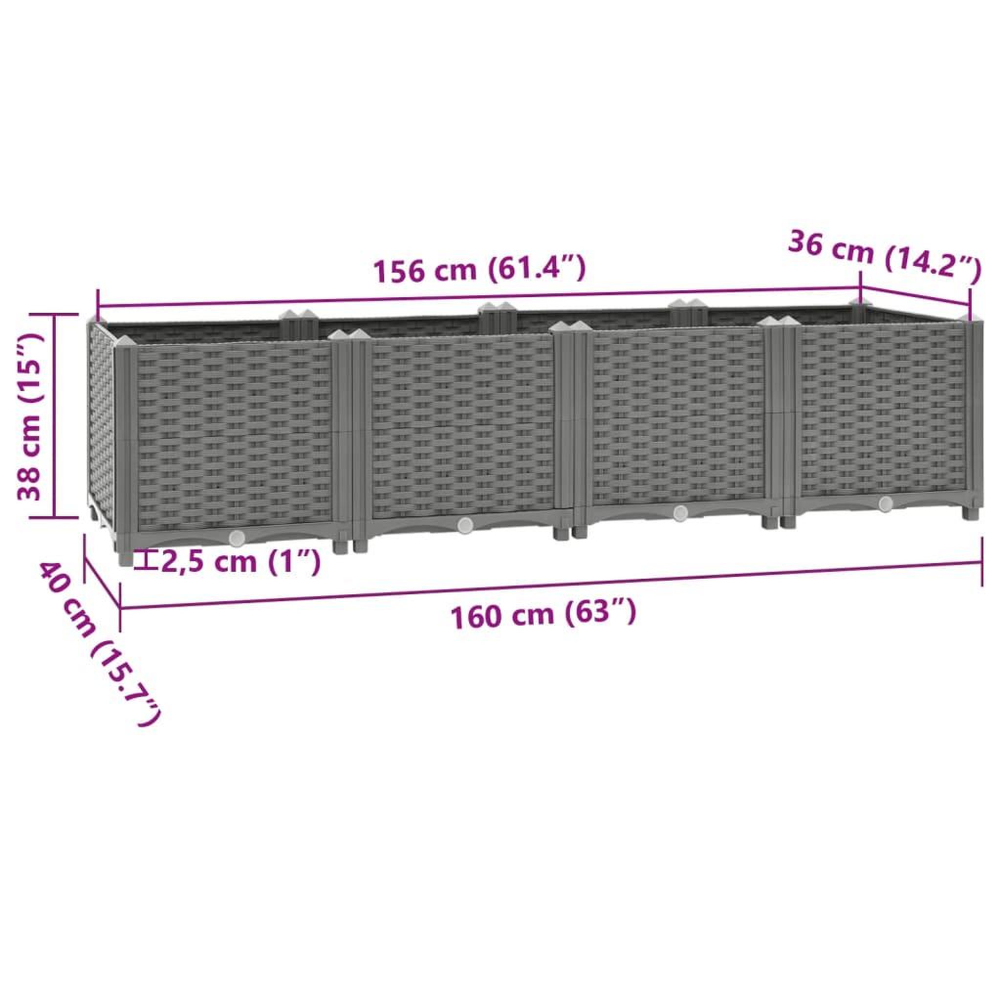 Voir la diapositive 6 : VIDAXL Lit sureleve gris clair 160x40x38 cm Polypropylene