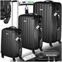 Voir la diapositive 1 : tectake Ensemble de 3 valises 3 pièces en ABS robuste, balance à bagages et étiquette noir