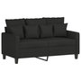 Voir la diapositive 3 : VIDAXL Ensemble de canapes 2 pcs avec coussins Noir Tissu