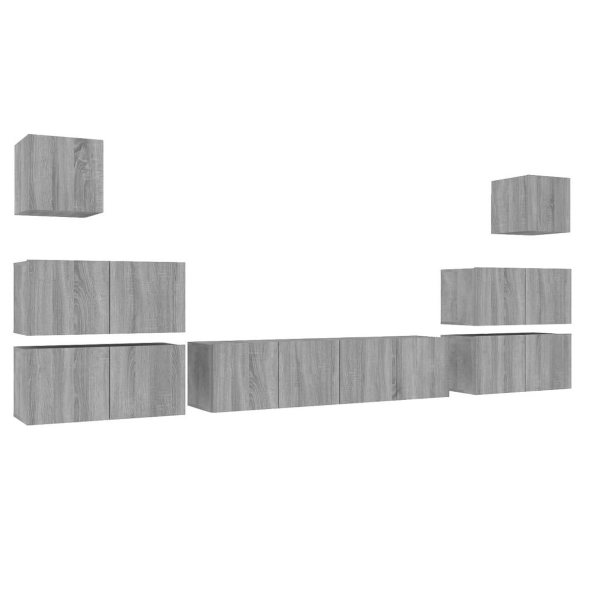 VIDAXL Ensemble de meubles TV 8 pcs Sonoma gris Bois d'ingenierie