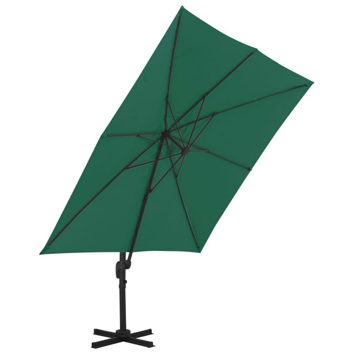 VIDAXL Parasol de jardin en porte-a-faux et poteau en aluminium vert